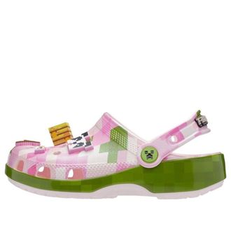 Crocs (GS) Crocs Classic Clog Minecraft Cherry Blossom Pink Green 214152-90H