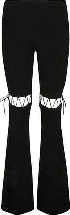 Nensi Dojaka Wijde Zwarte Kant Leggings Aw 23 - Dames - Wijde Broeken - Zwart - XS - Polyester - Broeken