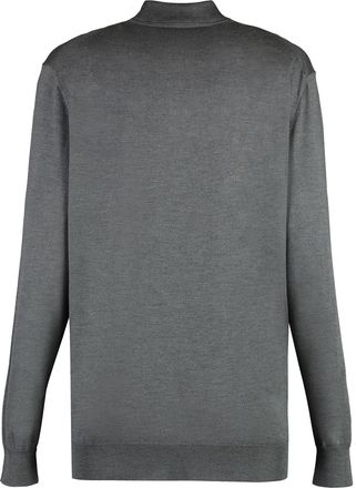 Prada Womens Polo Shirt Long Sleeve Grey Silk Tops