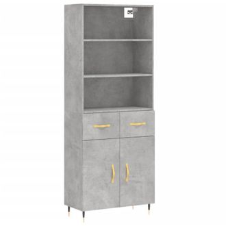 vidaXL Vidaxl - Highboard Concrete Grey 69.5x34x180 cm Engineered Wood