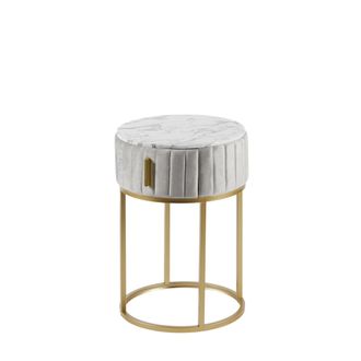 Schubiger M&ouml;bel Beistelltisch Samt Hellgrau H: 55 cm