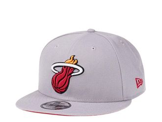 New Era Miami Heat Fresh Grey Edition 9Fifty Snapback Cap, gray, One Size