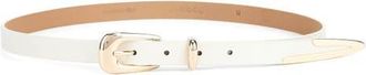 Ettika Liquid Metal Western Buckle Belt in Vanilla at Nordstrom, Size Xx-Small