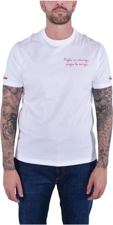 MC2 Saint Barth Warm Katoenen T-shirt met Borduurwerk - Heren - T-shirts - Wit - XL - Katoen - Tops