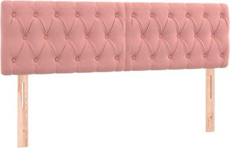 vidaXL Cabecero con led de terciopelo rosa 160x7x78/88 cm Vidaxl