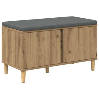 vidaXL Banco De Entrada Con Coj&iacute;n Roble Artesanal 80 X 38 X 46 Cm Vidaxl
