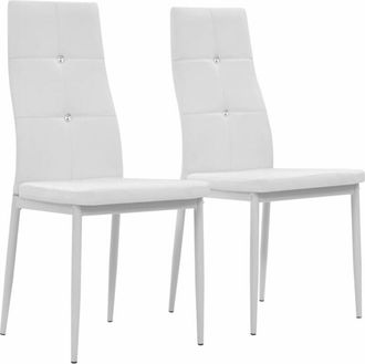 vidaXL Vidaxl - Sillas de comedor 2 unidades cuero sintético blanco