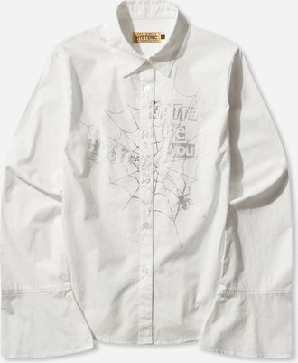 Hysteric Glamour Women s Hysteric Spider Lace-Up Frill Cuff Blouse White