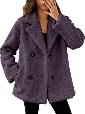 Generic Suede Jackets For Women Fleece Jacket Womens Parka Coat Trench Coats Sport Jacket Plus Size Fleece Pockets Jackets Ladies Coats Parka Overcoats Trench