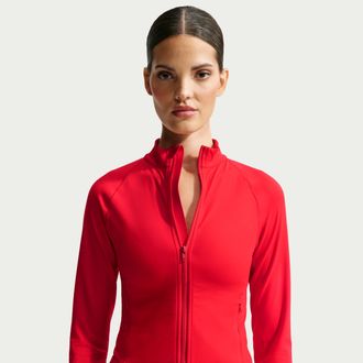 Nike Womens SKIMS Matte Mock-Neck Full-Zip Jacket in Red | JA0970-657