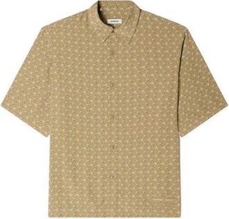 Sandro Link print loose-fit shirt in Brown at Nordstrom, Size Xx-Large