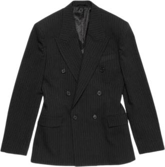 Acne Studios Zwart Pinstripe Wollen Jas - Dames - Blazers - Zwart - XS - Wol - Jassen