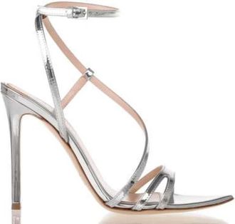 Ninalilou Platina Spiegel Hoge Hak Sandaal - Dames - Sandalen met hakken - Grijs - 38 EU - Leer - Schoenen