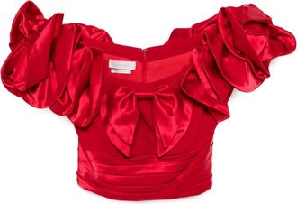 Saiid Kobeisy Corsetto con ruches - Rosso