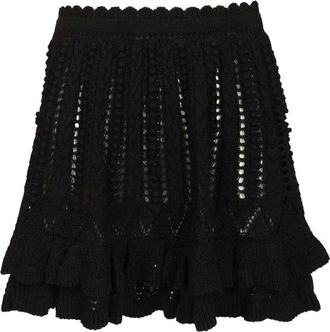 Isabel Marant Rokken, Dames, Zwart, M, Katoen, Nelle Flared Mini Rok