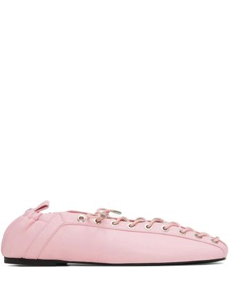 Ganni lace-up ballet flats - Purple