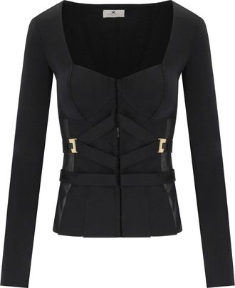 Elisabetta Franchi GIACCA BUSTIER NERA ELISABETTA FRANCHI