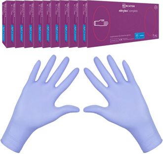 OEM Guantes De Nitrilo M Morados Mercator Nitrylex Complete 100 Piezas Caja 10 Unidades
