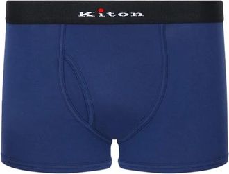 Kiton Logo Taille Boxer Briefs - Heren - Onderbroek - Blauw - S - Katoen - Ondergoed