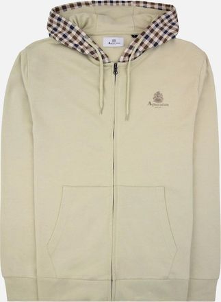 Aquascutum Mens Aquascutum Fz Club Check Hoody Beige 03 - Size: 38
