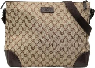 Gucci Pre-owned Cross Body Bags, female, Beige, Size: ONE SIZE Pre-owned Vintage Canvas Crossbody Bag