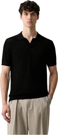 Karl Lagerfeld Monogram Gebreide Polo - Heren - Polos - Zwart - L - Polyester - Tops