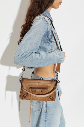 Balenciaga Bag Le City Moto Mini, Womens, Brown