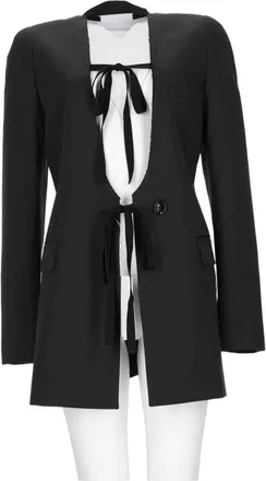 Maison Margiela Structured Black Blazer with Pronounced Shoulders