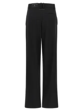 Maison Margiela Wide-Leg Virgin Wool Blend Trousers - Black