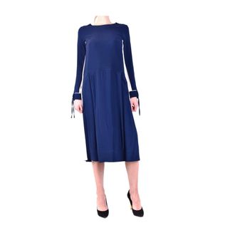 Twinset Blauwe Boothals Jurk Lente/Zomer - Dames - Casual kleedjes - Blauw - S - Kleedjes