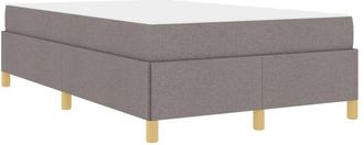 vidaXL Cama Tipo Box Spring Taupe Y Blanco 120 X 200 Cm Tela Vidaxl