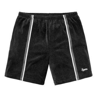 SUPREME SS18 Velour Warm Up Short Black SUP-SS18-334