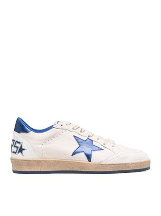 Golden Goose BALL-STAR WISHES IN WHITE NAPPA WITH BLUE STAR AND HEEL - Golden Goose Deluxe Brand - Man