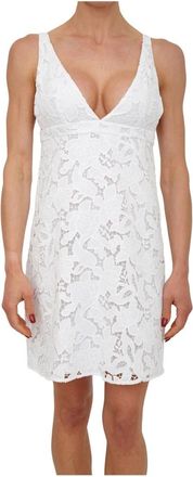 Michael Kors Dress Bianco - Dames - Korte kleedjes - Wit - 2XS - Polyester - Kleedjes