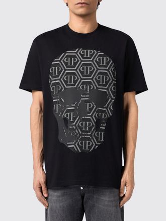 Philipp Plein T-shirt relaxed fit in cotone con stampa teschio e strass