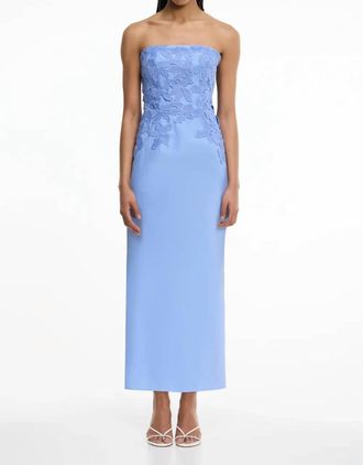 Significant Other Idette Strapless Midi Dress In Cornflower