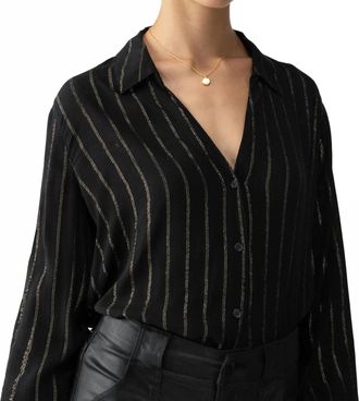 Sanctuary Metallic Shirt In Black
