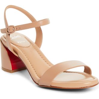 Christian Louboutin Jane Block Heel Sandal in Blush/blush at Nordstrom, Size 36.5