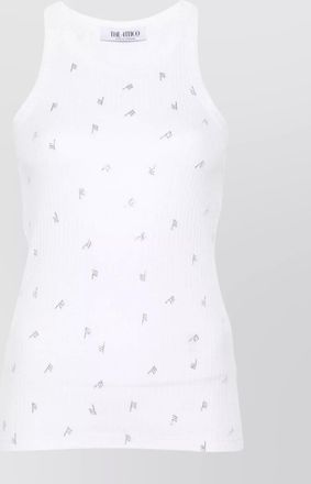 The Attico cotton ribbed slim-fit logo-embellished tank top