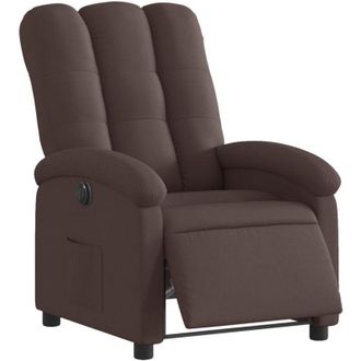 vidaXL Vidaxl - Sill&oacute;n Reclinable El&eacute;ctrico Tela Marr&oacute;n Oscuro