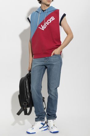 Versace Sleeveless Sweatshirt, Mens, Red