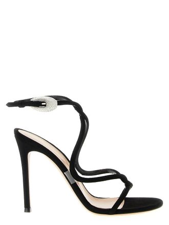 Gianvito Rossi Mamba Crystal Sandali Nero-Donna