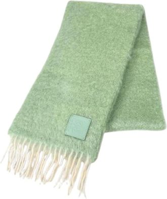 Loewe Pre-owned Scarves, female, Green, Size: ONE SIZE Pre-owned Shawl