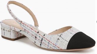 Veronica Beard Womens Cecile Slingback Pump Sandal In Black Multi