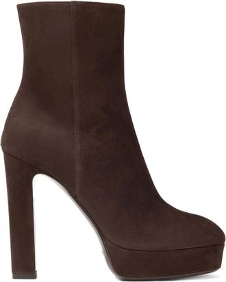 Jimmy Choo London 120mm Marene boots - women - Rubber/Lamb Skin/Goat Skin - 36,5 - Brown