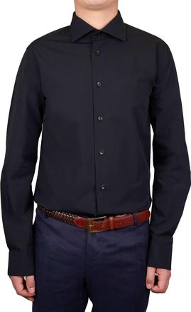 Cavalli Mens Black Dress Shirt W Logo