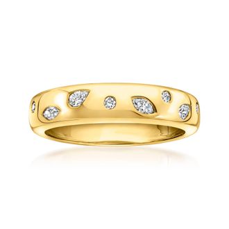 RS Pure by Ross-Simons Scattered Lab-Grown Diamond Ring in 18kt Gold Over Sterling