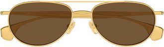 Bottega Veneta Sunglasses Bv1419 S 001 Gold/Brown Unisex