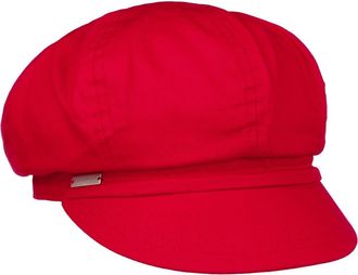 Seeberger Azalee Newsboy Cap Cotton (One Size - red)