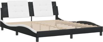 vidaXL Vidaxl - Estructura De Cama Con Cabecero Cuero Sint&eacute;tico Negro Y Blanco